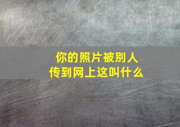 你的照片被别人传到网上这叫什么