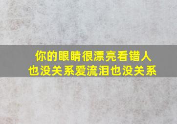 你的眼睛很漂亮看错人也没关系爱流泪也没关系