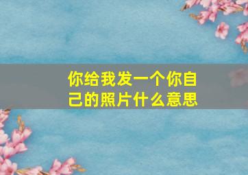 你给我发一个你自己的照片什么意思