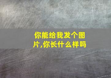 你能给我发个图片,你长什么样吗