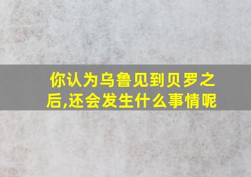 你认为乌鲁见到贝罗之后,还会发生什么事情呢