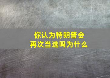 你认为特朗普会再次当选吗为什么