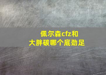 佩尔森cfz和大胖碳哪个底劲足