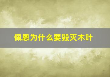 佩恩为什么要毁灭木叶