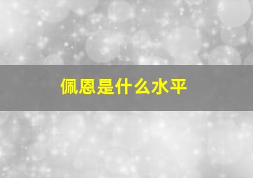 佩恩是什么水平