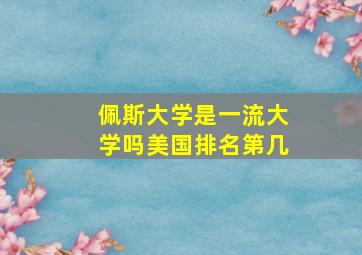 佩斯大学是一流大学吗美国排名第几