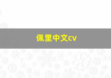 佩里中文cv