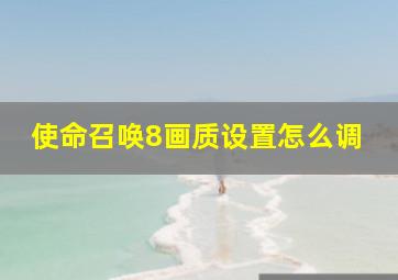 使命召唤8画质设置怎么调