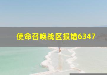 使命召唤战区报错6347