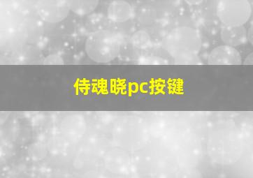 侍魂晓pc按键