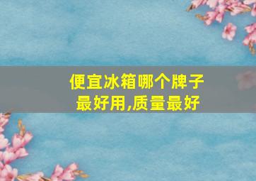 便宜冰箱哪个牌子最好用,质量最好