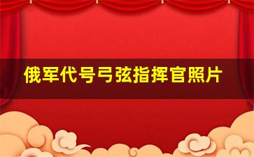 俄军代号弓弦指挥官照片