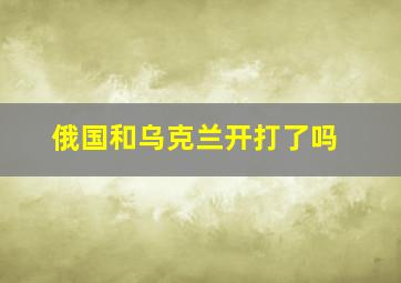 俄国和乌克兰开打了吗