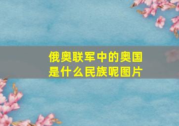 俄奥联军中的奥国是什么民族呢图片