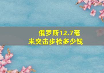 俄罗斯12.7毫米突击步枪多少钱