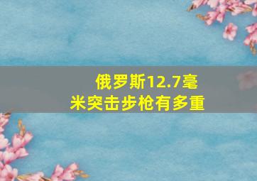 俄罗斯12.7毫米突击步枪有多重