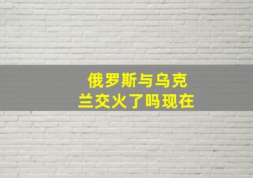 俄罗斯与乌克兰交火了吗现在