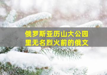 俄罗斯亚历山大公园里无名烈火前的俄文