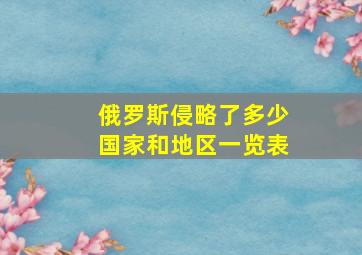 俄罗斯侵略了多少国家和地区一览表