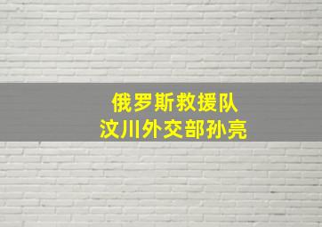 俄罗斯救援队汶川外交部孙亮