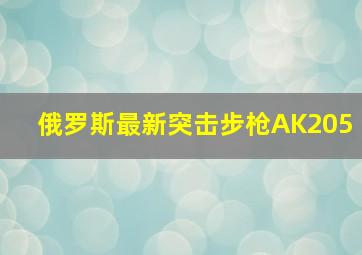 俄罗斯最新突击步枪AK205