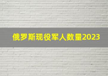 俄罗斯现役军人数量2023