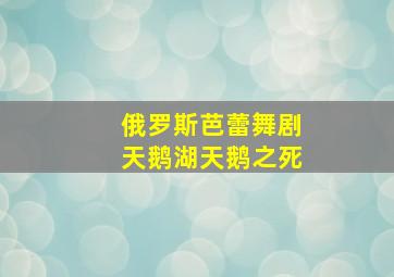 俄罗斯芭蕾舞剧天鹅湖天鹅之死