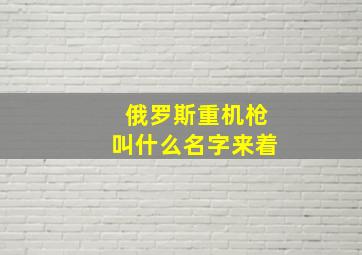 俄罗斯重机枪叫什么名字来着