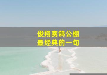 俊翔赛鸽公棚最经典的一句