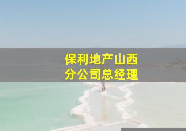 保利地产山西分公司总经理