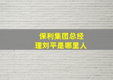 保利集团总经理刘平是哪里人