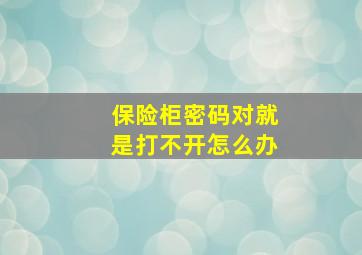 保险柜密码对就是打不开怎么办