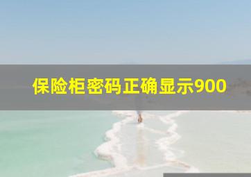 保险柜密码正确显示900