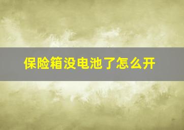 保险箱没电池了怎么开