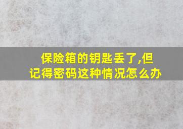 保险箱的钥匙丢了,但记得密码这种情况怎么办