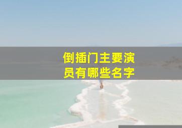 倒插门主要演员有哪些名字