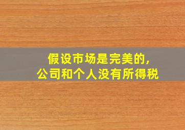 假设市场是完美的,公司和个人没有所得税