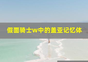 假面骑士w中的盖亚记忆体