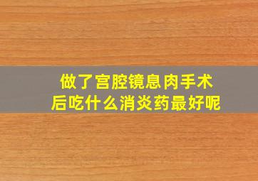 做了宫腔镜息肉手术后吃什么消炎药最好呢