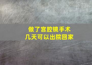 做了宫腔镜手术几天可以出院回家