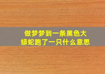 做梦梦到一条黑色大蟒蛇跑了一只什么意思