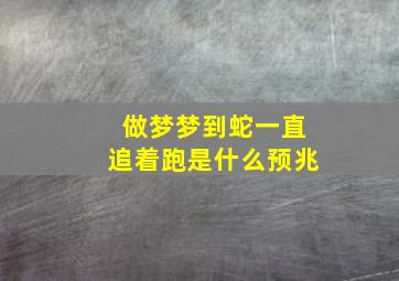 做梦梦到蛇一直追着跑是什么预兆