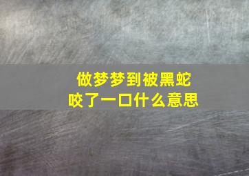 做梦梦到被黑蛇咬了一口什么意思