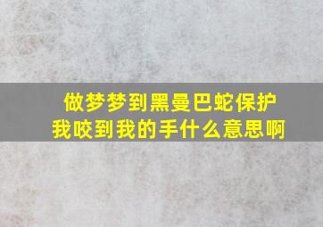 做梦梦到黑曼巴蛇保护我咬到我的手什么意思啊