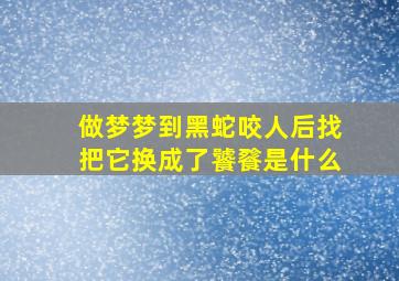 做梦梦到黑蛇咬人后找把它换成了饕餮是什么