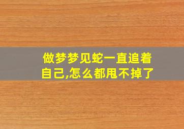 做梦梦见蛇一直追着自己,怎么都甩不掉了