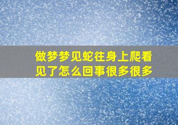 做梦梦见蛇往身上爬看见了怎么回事很多很多