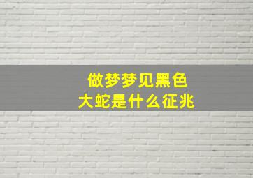 做梦梦见黑色大蛇是什么征兆