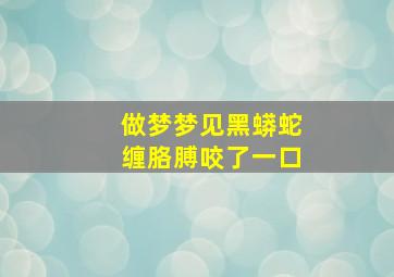 做梦梦见黑蟒蛇缠胳膊咬了一口