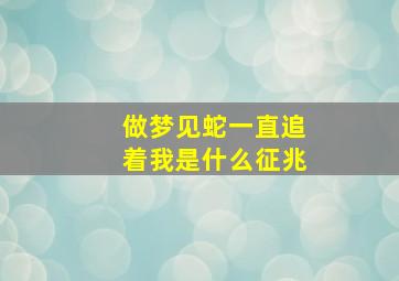 做梦见蛇一直追着我是什么征兆